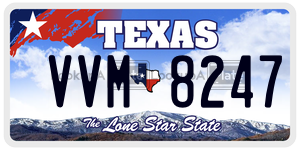 VVM8247 license plate in Texas