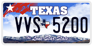 VVS5200  license plate in TX
