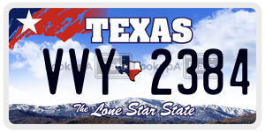 VVY2384 license plate in Texas