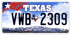 VWB2309 license plate in Texas