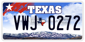 VWJ0272 license plate in Texas