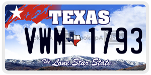 VWM1793 license plate in Texas