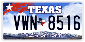 VWN8516 license plate in Texas