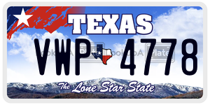 VWP4778 license plate in Texas