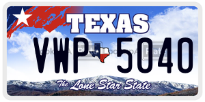 VWP5040  license plate in TX
