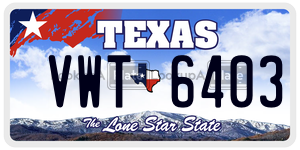 VWT6403 license plate in Texas