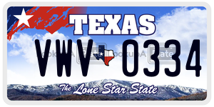 VWV0334 license plate in Texas