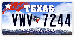 VWV7244 license plate in Texas