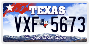 VXF5673  license plate in TX