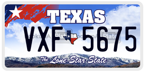 VXF5675  license plate in TX