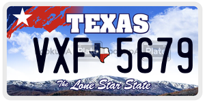 VXF5679  license plate in TX
