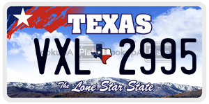 VXL2995 license plate in Texas