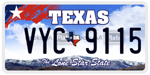 VYC9115  license plate in TX