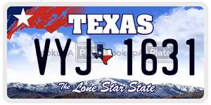 VYJ1631 license plate in Texas