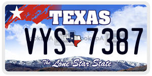 VYS7387 license plate in Texas