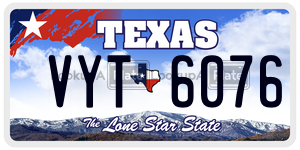 VYT6076 license plate in Texas