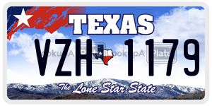 VZH1179 license plate in Texas