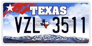 VZL3511 license plate in Texas