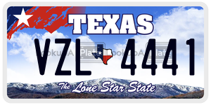 VZL4441 license plate in Texas