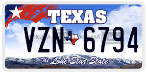 VZN6794  license plate in TX