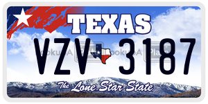 VZV3187 license plate in Texas