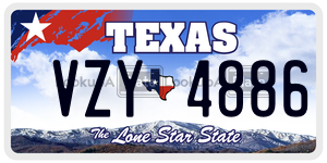 VZY4886  license plate in TX