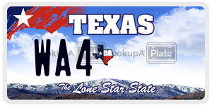 WA4 license plate in Texas
