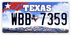 WBB7359 license plate in Texas