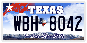 WBH8042  license plate in TX