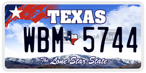 WBM5744 license plate in Texas