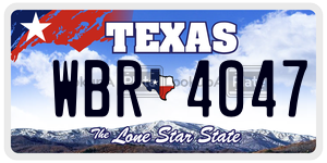 WBR4047 license plate in Texas