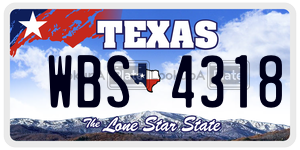 WBS4318 license plate in Texas