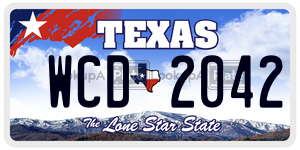 WCD2042 license plate in Texas