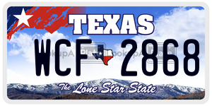 WCF2868 license plate in Texas