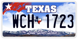 WCH1723  license plate in TX