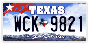WCK9821 license plate in Texas