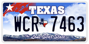 WCR7463 license plate in Texas