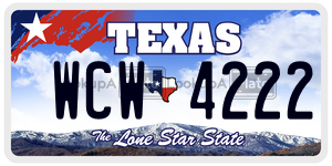 WCW4222  license plate in TX