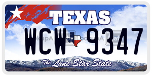 WCW9347 license plate in Texas
