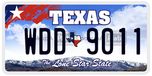 WDD9011  license plate in TX