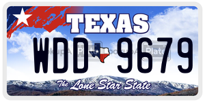 WDD9679 license plate in Texas
