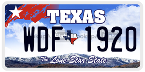 WDF1920 license plate in Texas