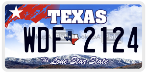 WDF2124 license plate in Texas