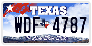 WDF4787 license plate in Texas