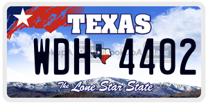 WDH4402 license plate in Texas