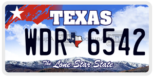 WDR6542 license plate in Texas