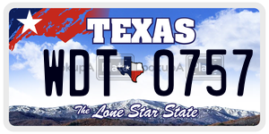 WDT0757  license plate in TX