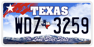 WDZ3259 license plate in Texas
