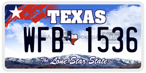 WFB1536  license plate in TX