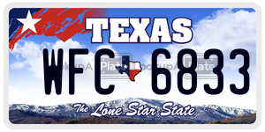 WFC6833 license plate in Texas